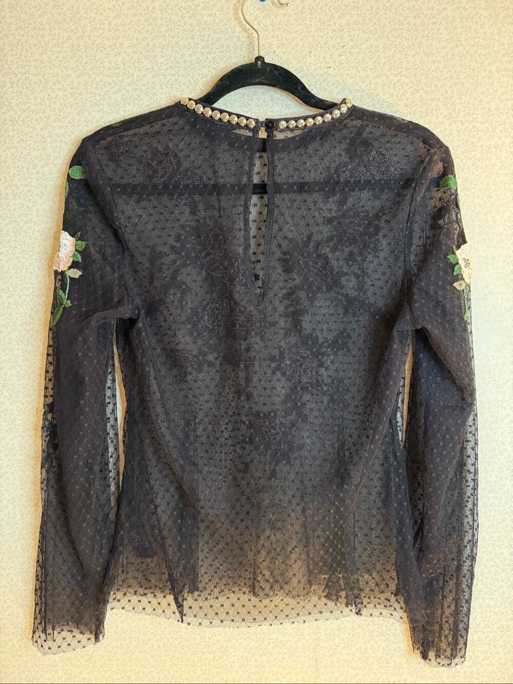 Topshop embroidered mesh top - Picture 7 of 8